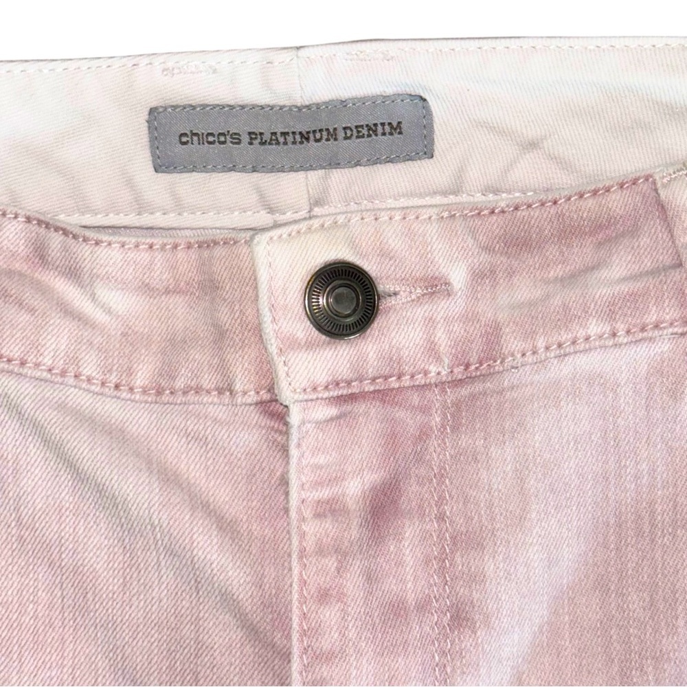 Chico’s Platinum Denim Size 1 (US 8) Pale Pink Jeans Cotton-Poly-Spandex - Picture 3 of 7